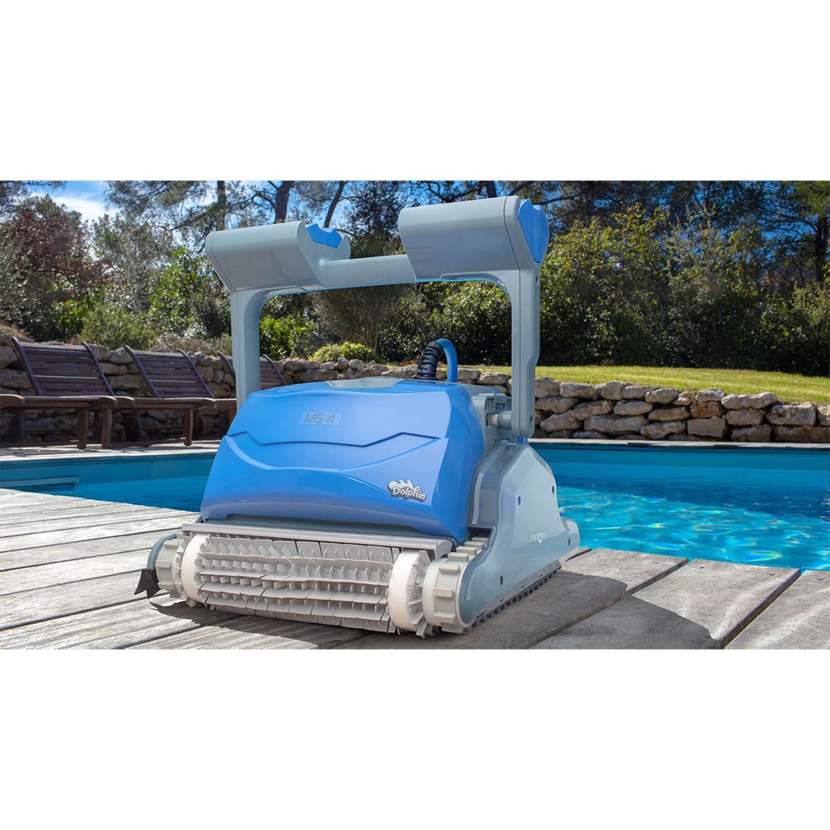 Dolphin Robot electrique de piscine fond, parois et ligne d'eau avec chariot - ms4