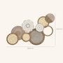 Voir la diapositive 3 : HOMCOM Décoration murale bois naturel géométrique 7 disques 2 fleurs - 83 x 44 cm