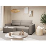 BEST MOBILIER Daryl - canapé d'angle réversible 4 places convertible avec coffre en tissu texturé. Coloris disponibles : Gris, Vert, Noir, Beige, Bleu