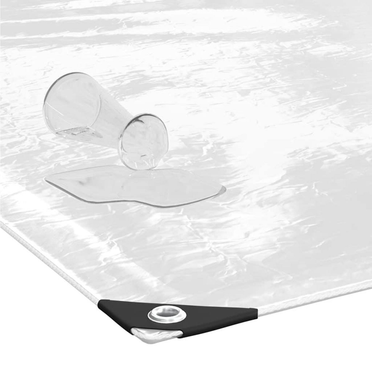 VIDAXL Bache transparente avec œillets 5x12 m PVC