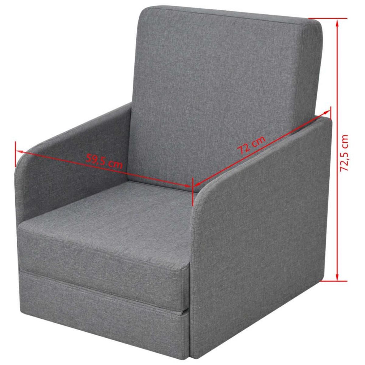 VIDAXL Fauteuil convertible gris clair tissu