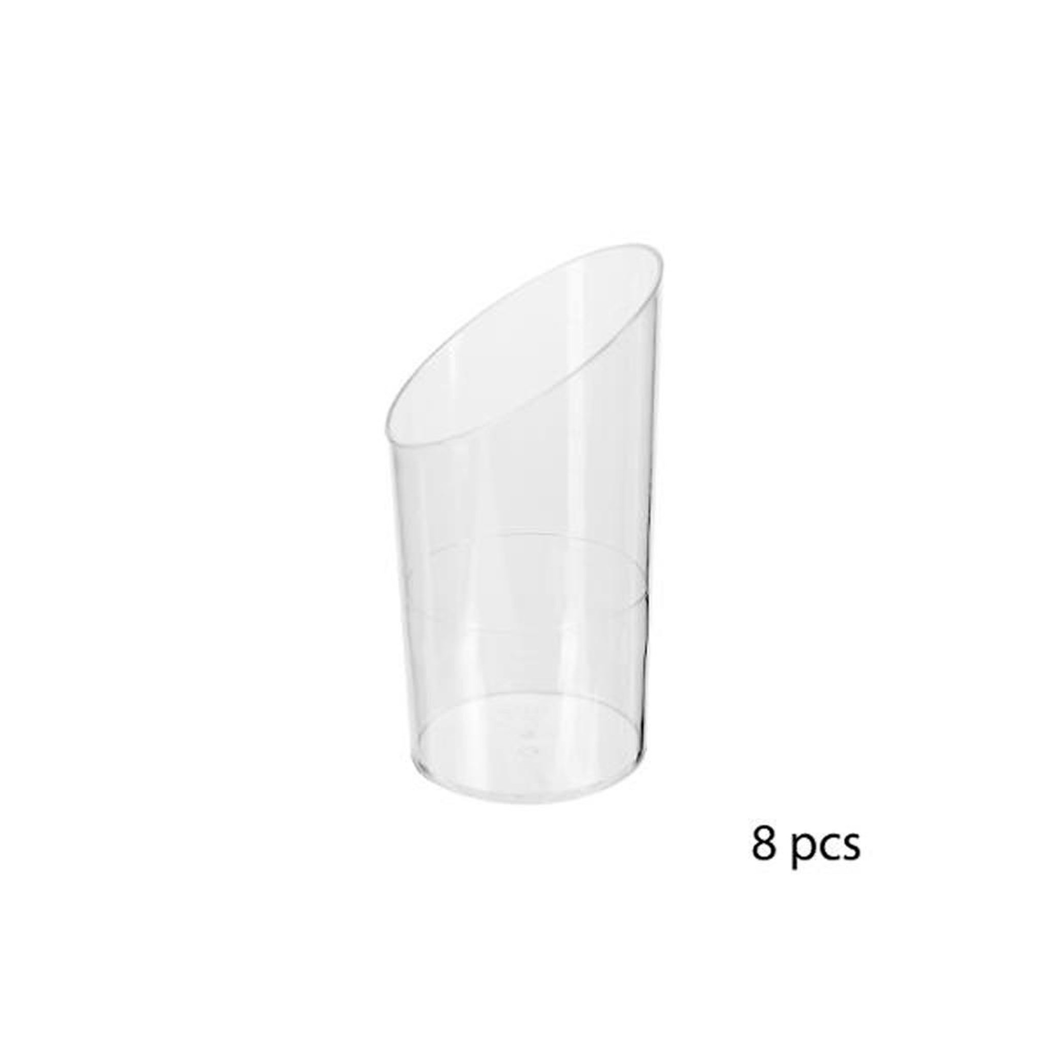 Voir la diapositive 2 : FIVE Lot de 8 Verrines Plastique Réutilisable  Biseauté  7cl Transparent