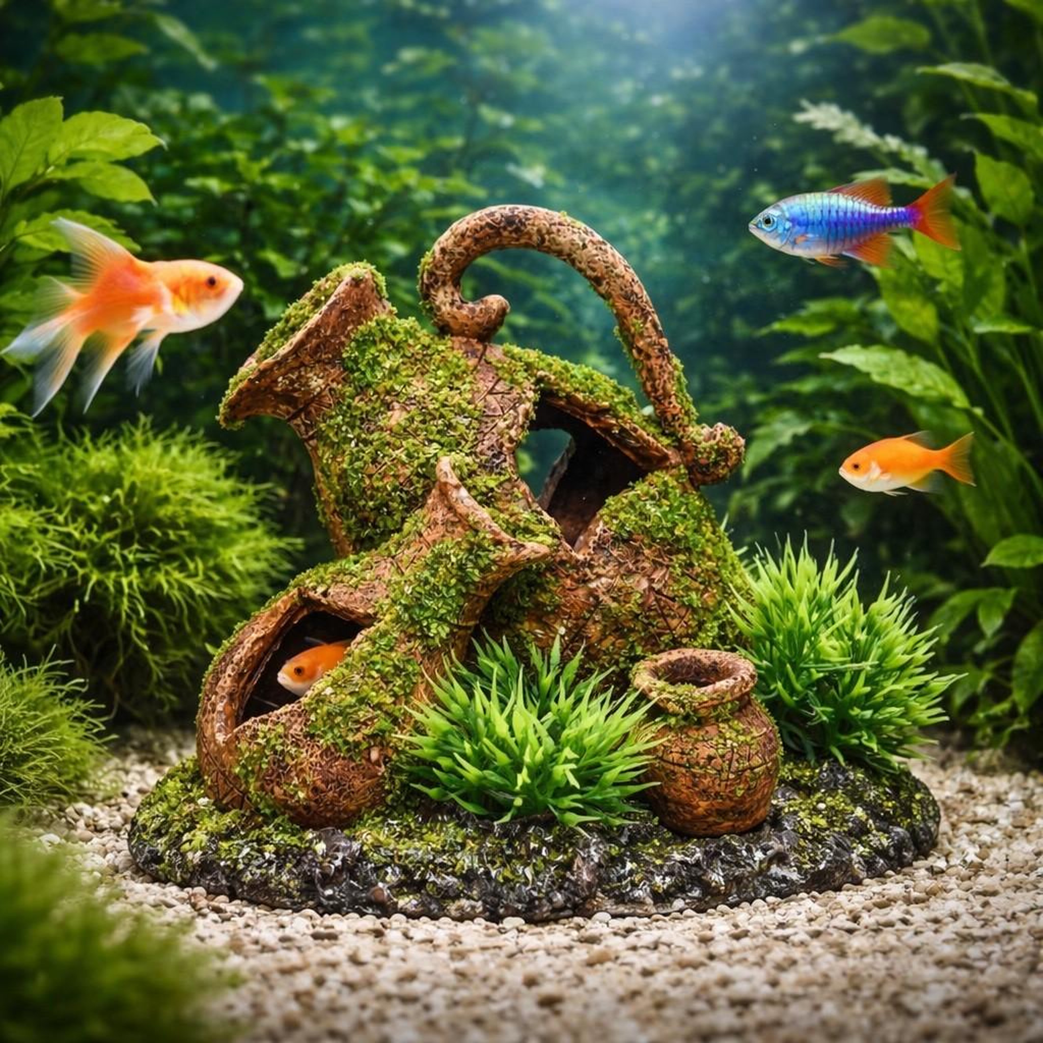 Voir la diapositive 3 : Eden Décoration aquarium amphore cachette poissons décor naturel