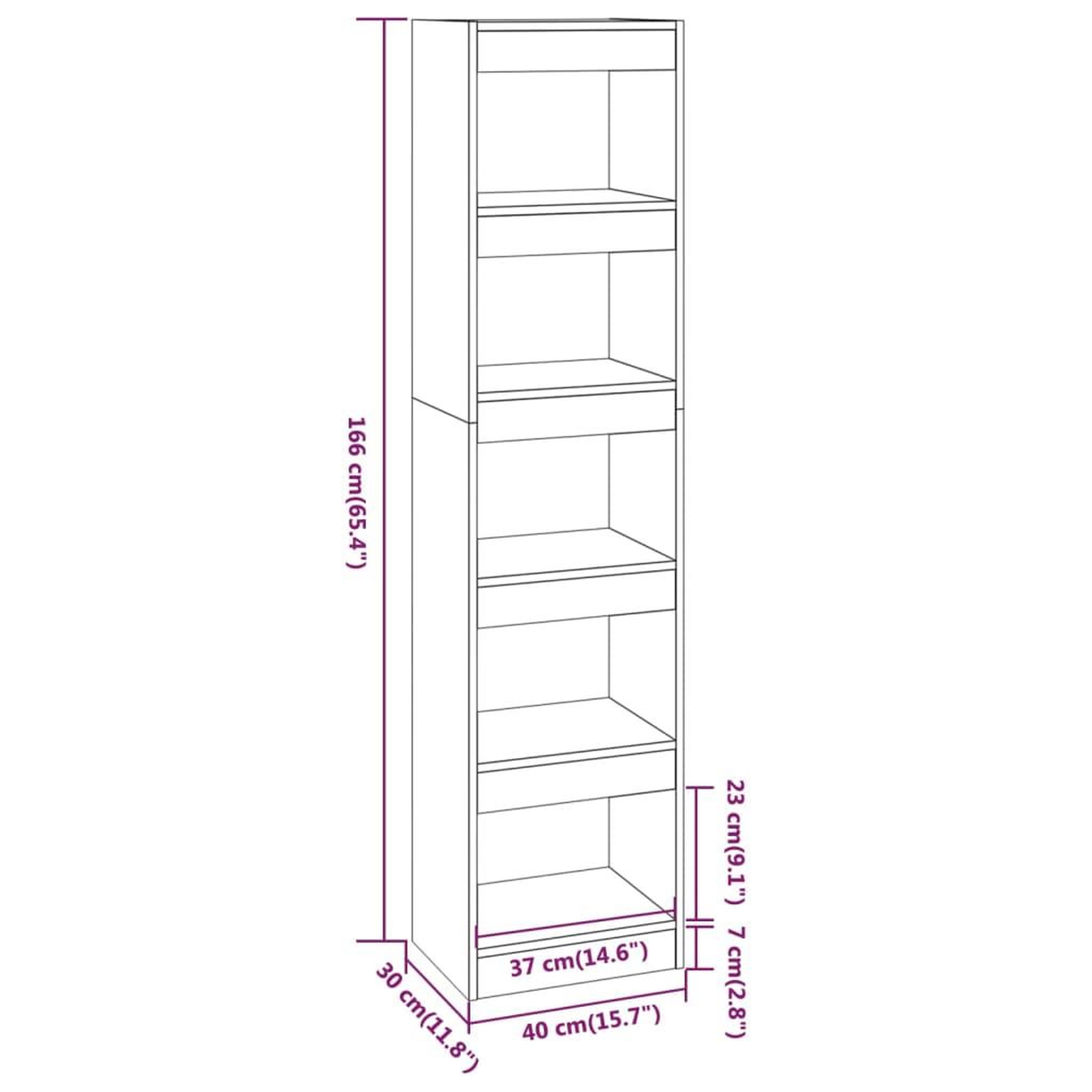 Voir la diapositive 6 : VIDAXL Bibliotheque/Separateur de piece Blanc brillant 40x30x166 cm