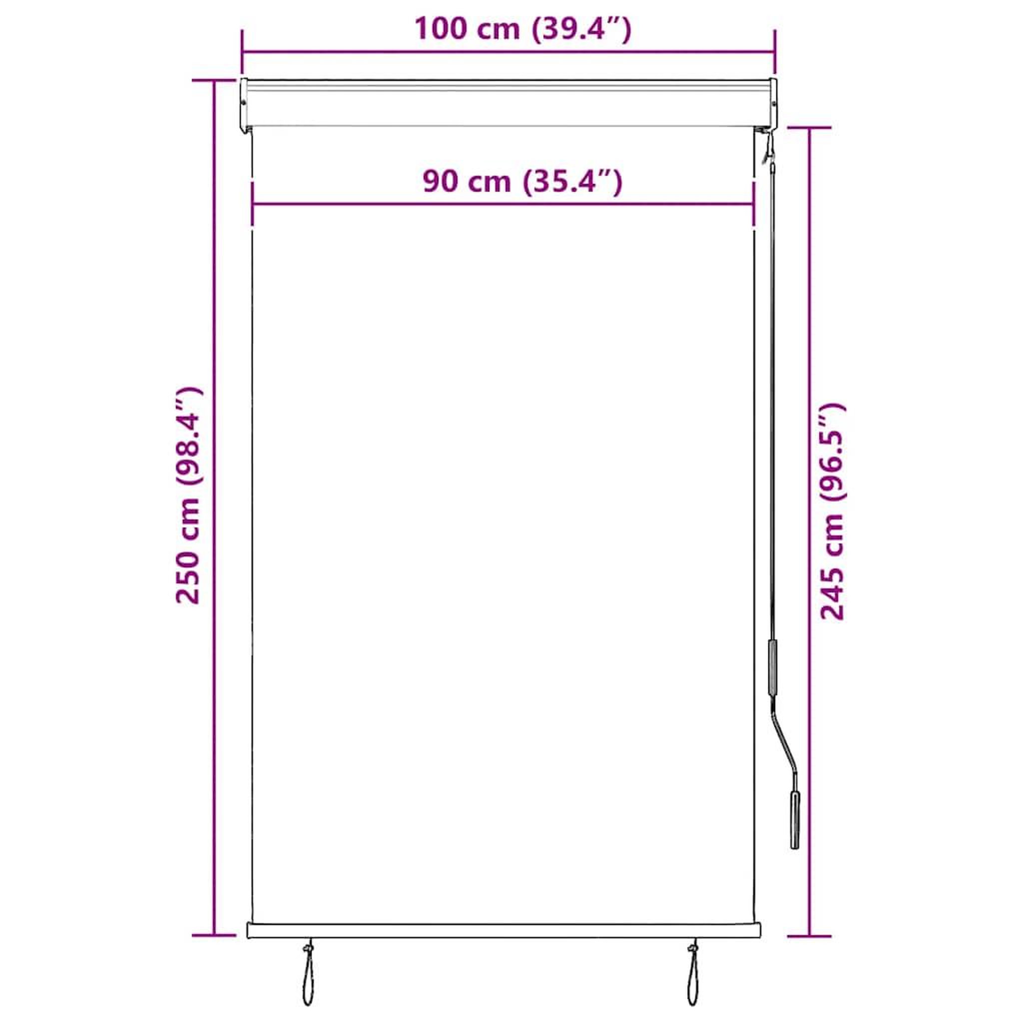 Voir la diapositive 6 : VIDAXL Store roulant d'exterieur 100x250 cm Blanc et orange
