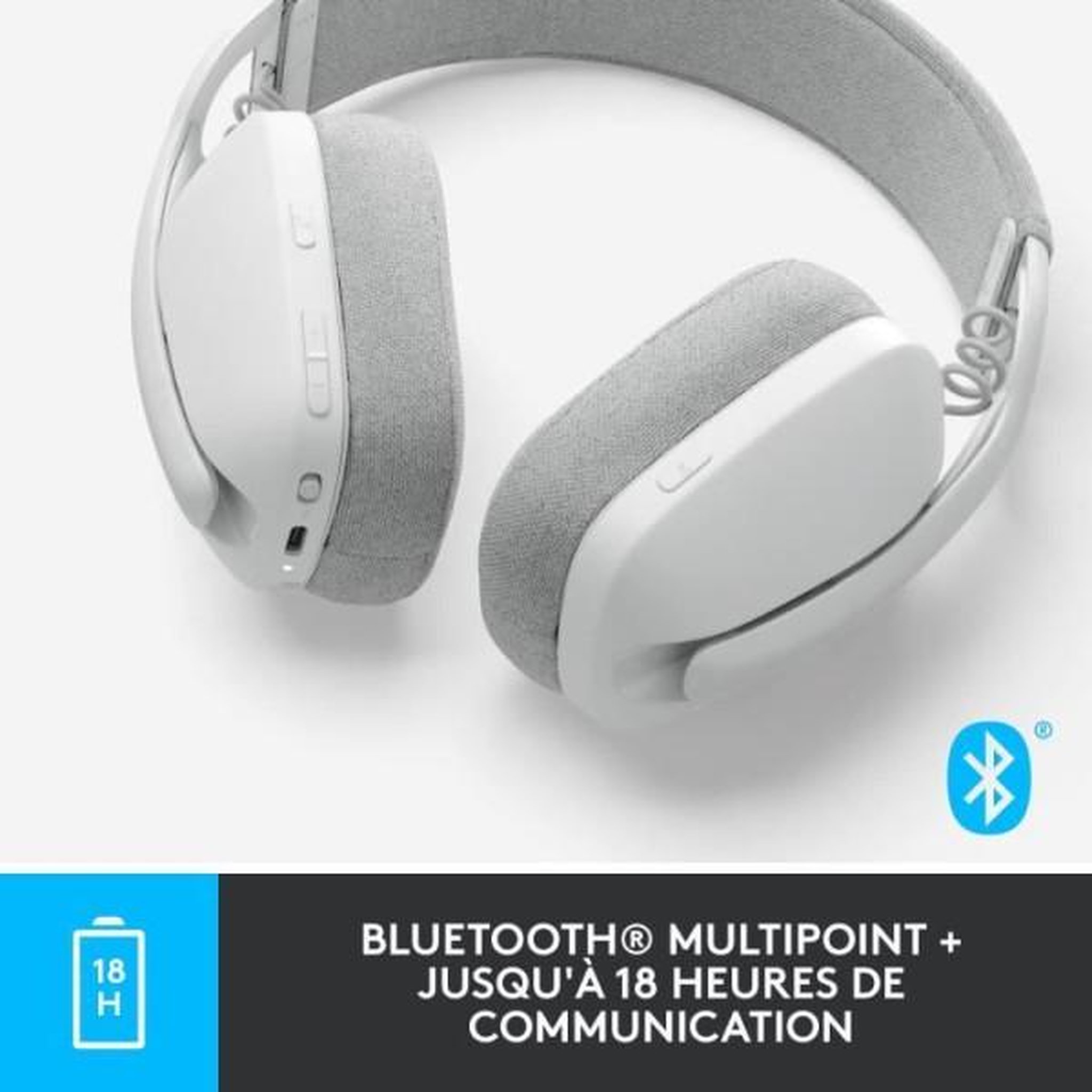 Voir la diapositive 6 : Logitech Micro-casque Zone Vibe 100 Blanc