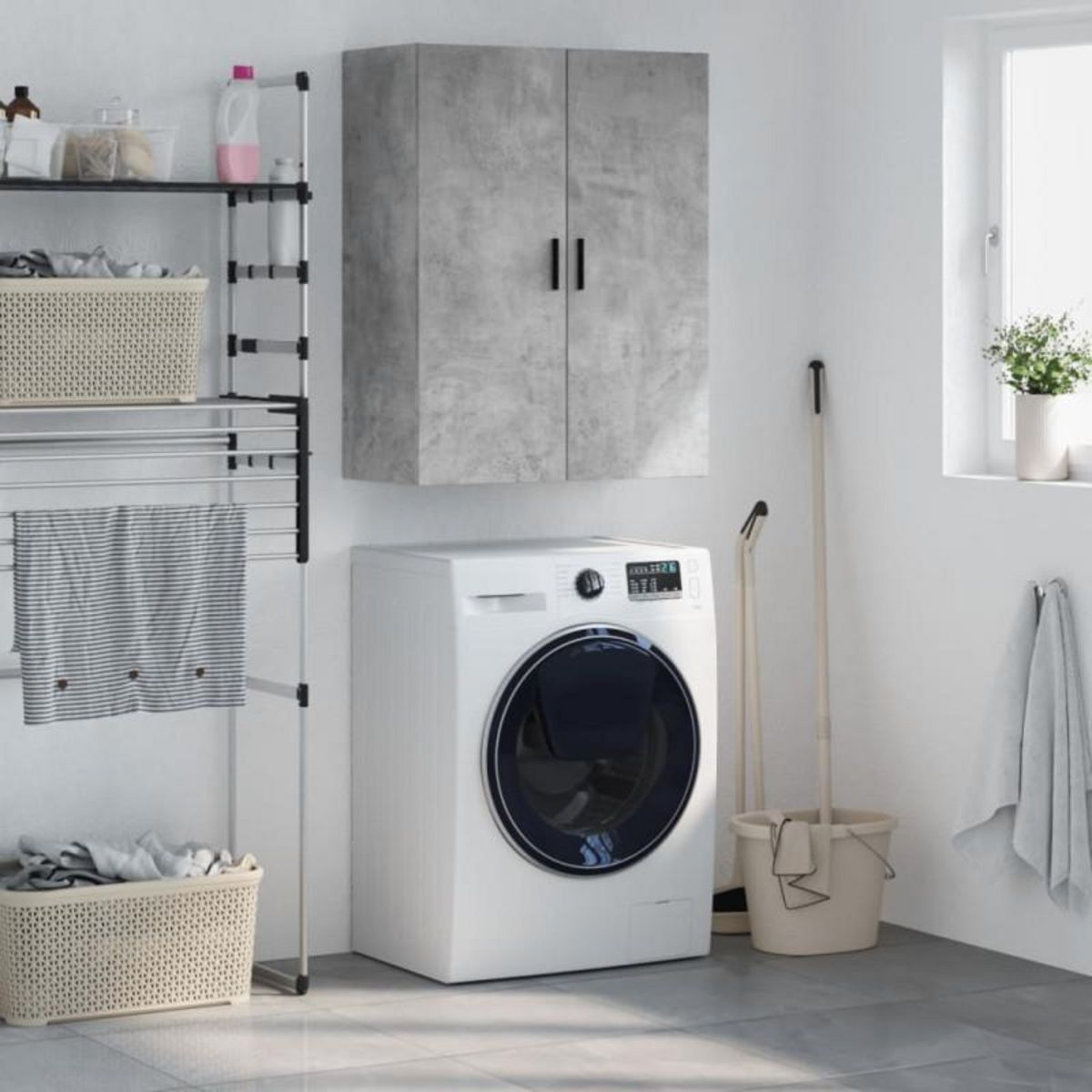 VIDAXL Armoire murale gris béton 69,5x34x90 cm