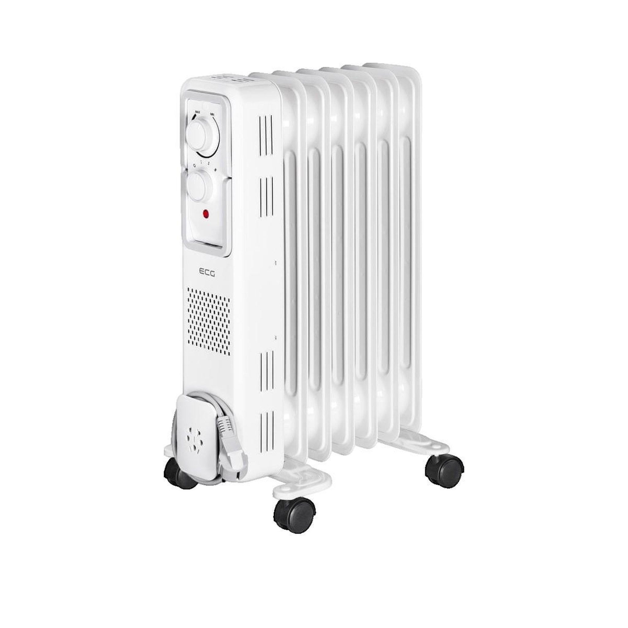 Voir la diapositive 2 : Elec EQ Radiateur à huile ECG OR 1570 blanc avec 7 éléments chauffants