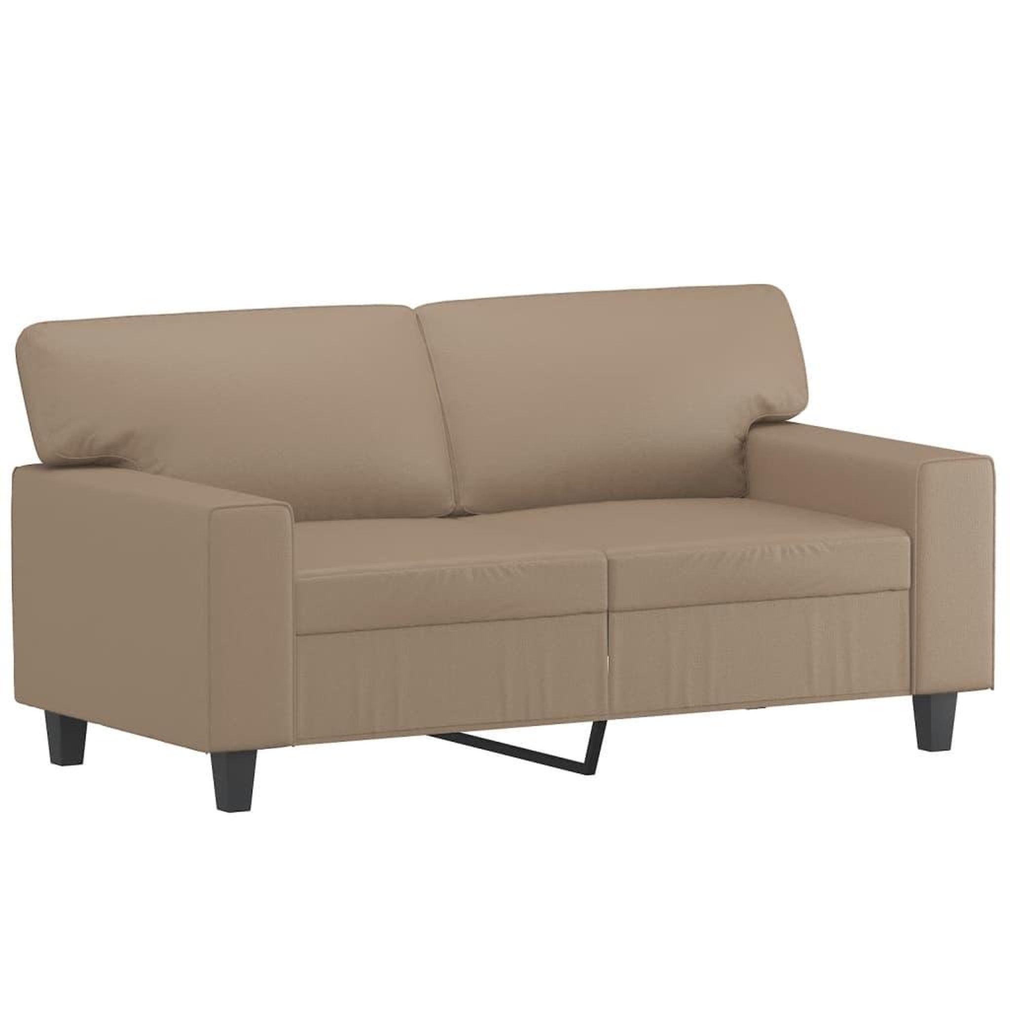 Voir la diapositive 2 : VIDAXL Canape a 2 places Cappuccino 120 cm Similicuir