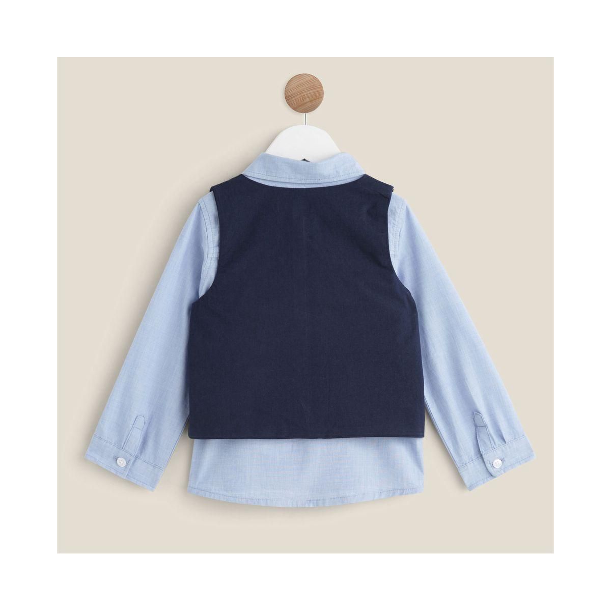 IN EXTENSO Ensemble chemise + gilet bébé garçon