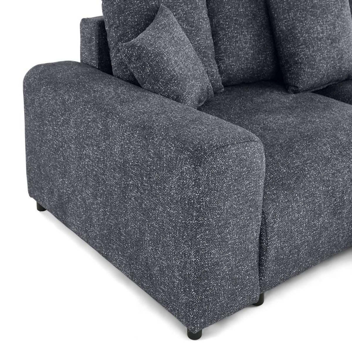 LISA DESIGN Jake - canapé panoramique d'angle droit 7 places convertible avec coffre en fausse fourrure