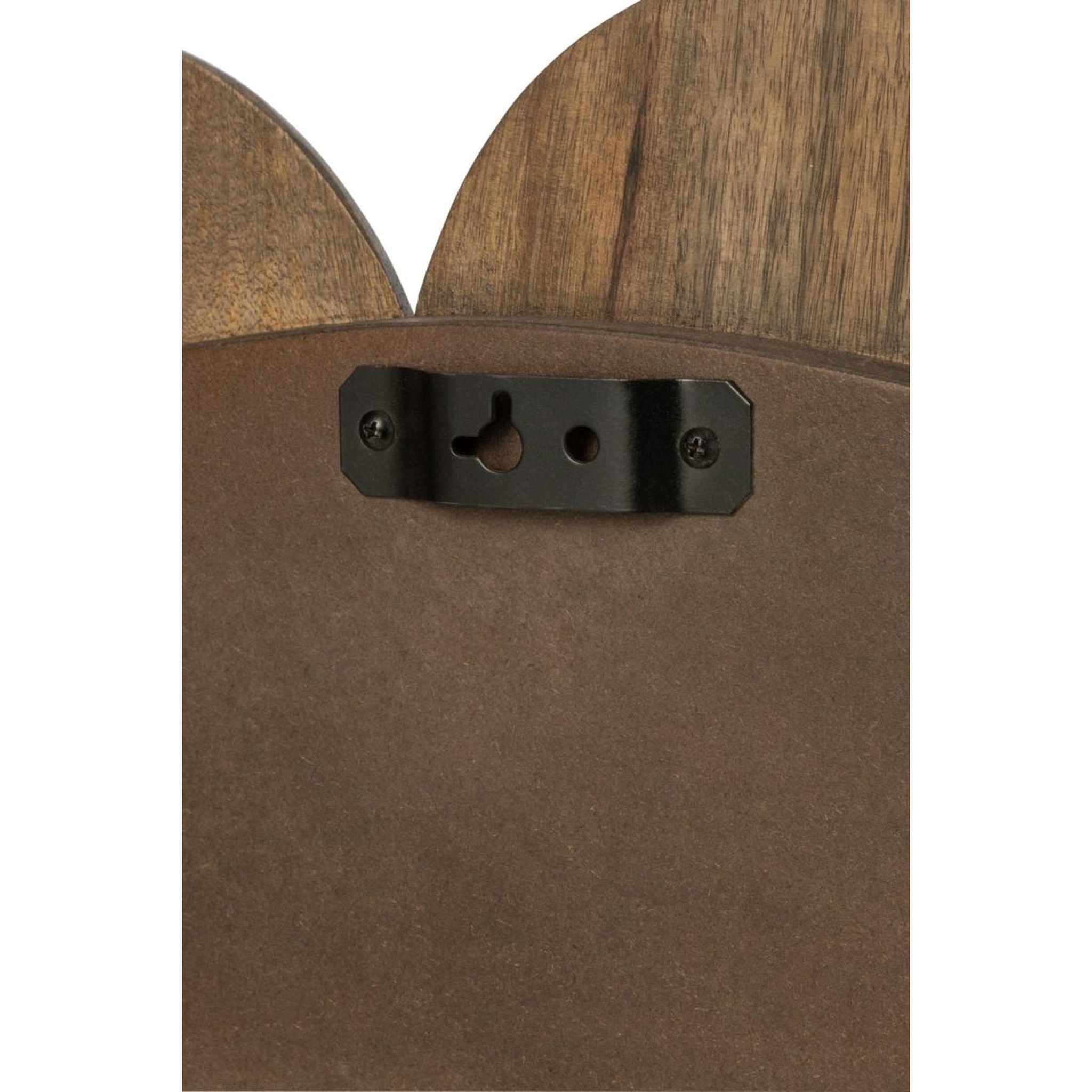 Voir la diapositive 3 : J-LINE Miroir mural en bois  fleurs  120cm marron