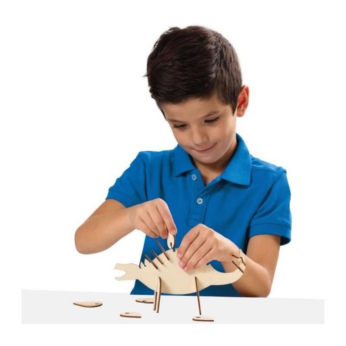 SES Creative Dinosaure en bois qui brille dans le noir - Kit de bricolage - SES CREATIVE - Fabrique ton propre dinosaure qui brille dans le n