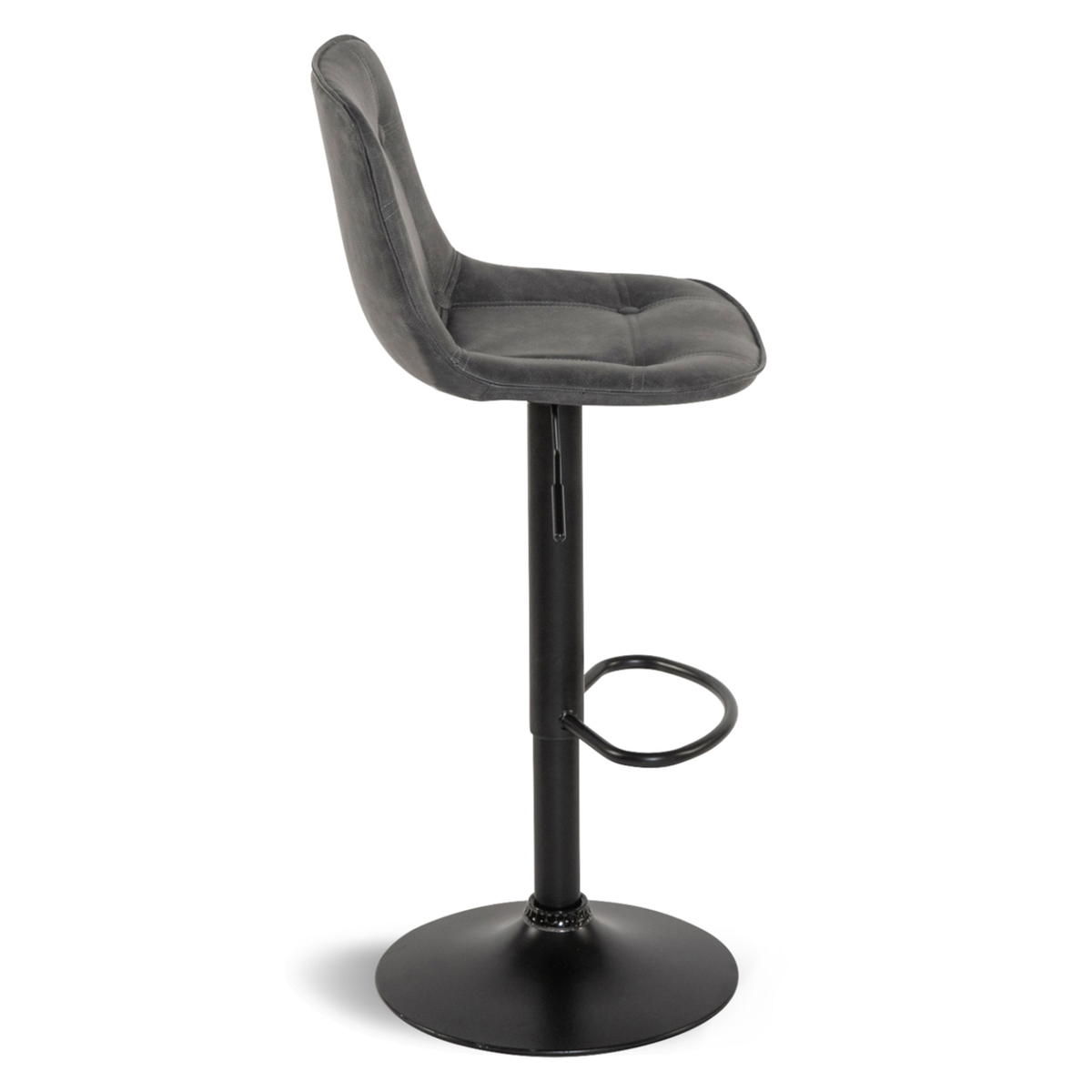 ID MARKET Lot de 4 tabourets de bar DENVER gris vintage