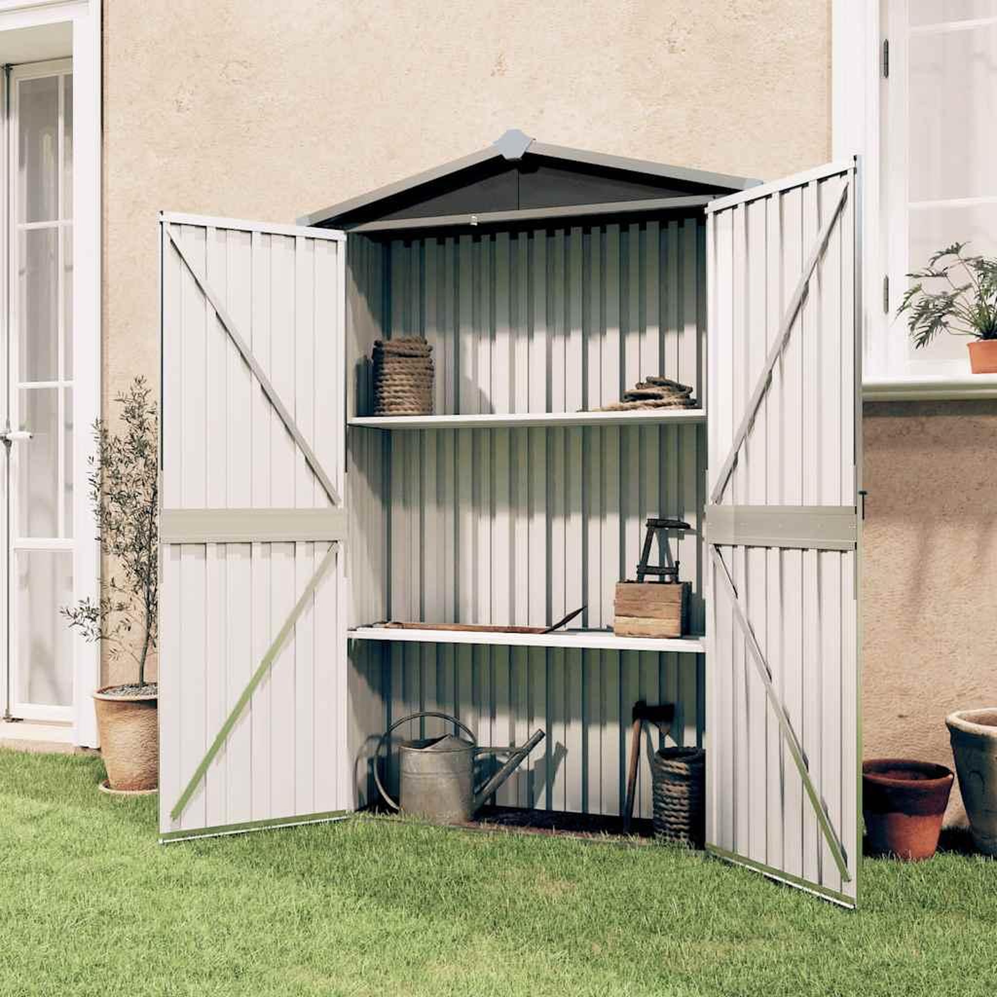 VIDAXL Abri de jardin Anthracite 116x45x175 cm Acier galvanise