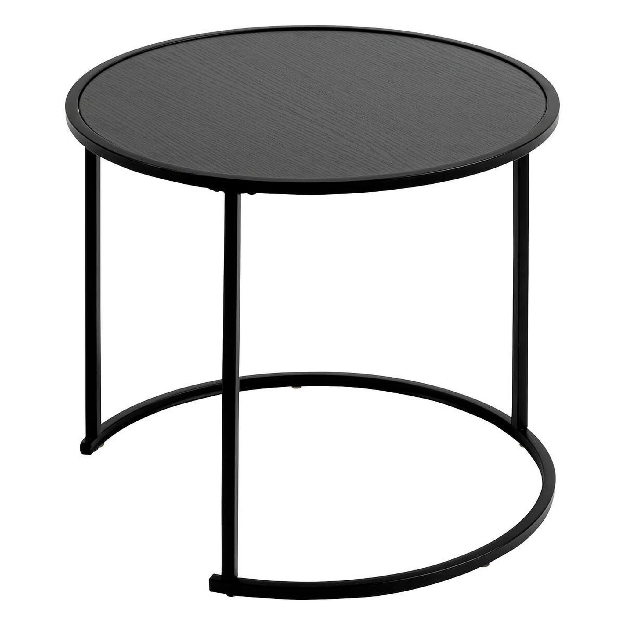 Voir la diapositive 3 : ATMOSPHERA Lot de 3 tables d'appoint gigognes  noan  54cm noir