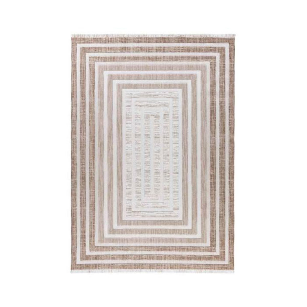 Paris Prix Tapis Tissé Géométrique  Sarai  Marron & Beige