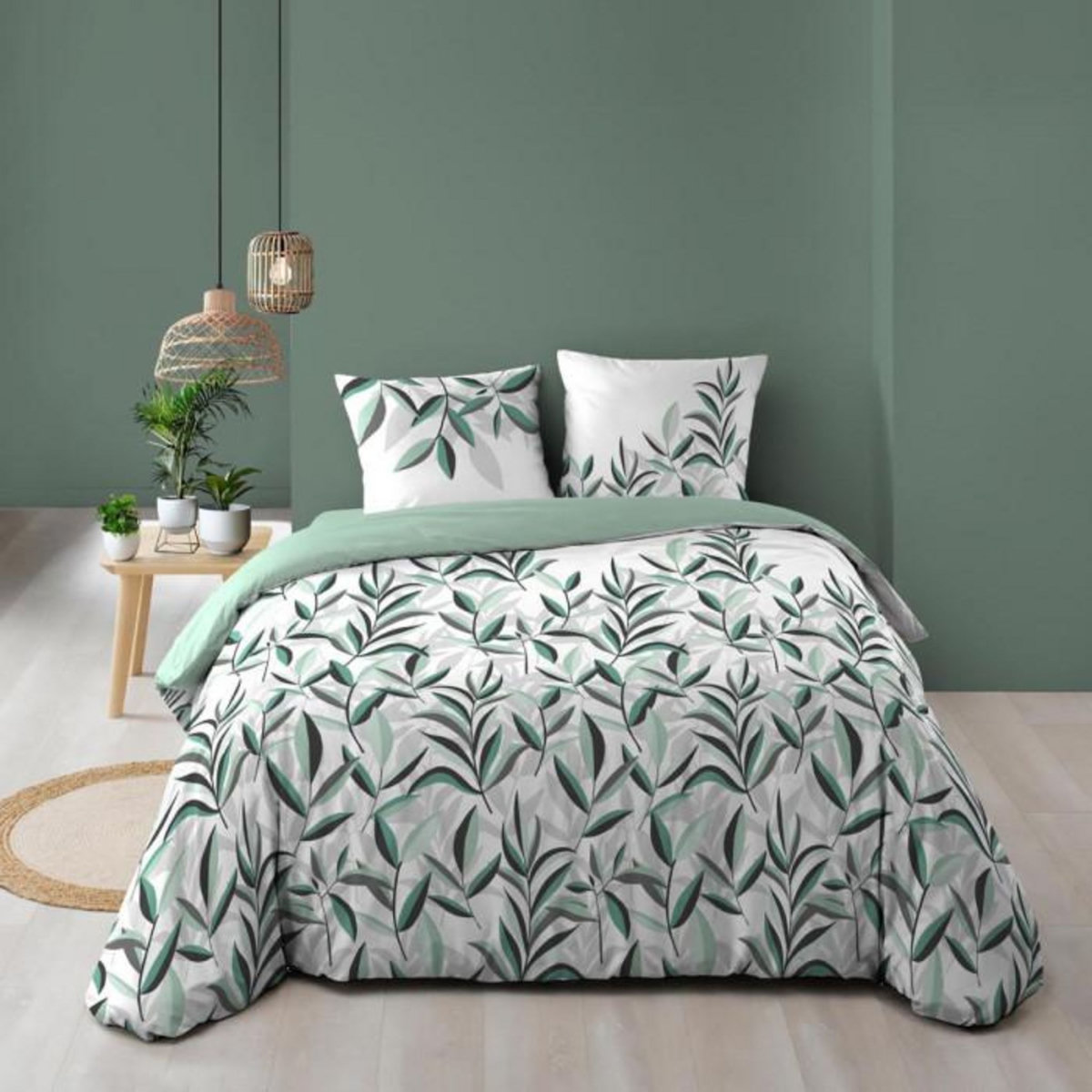Paris Prix Parure de Lit 3 Pièces  Eldorado  240x220cm Vert