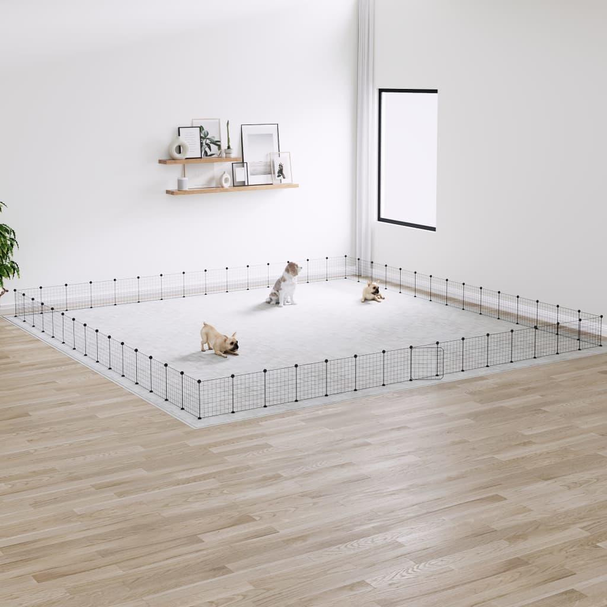 Voir la diapositive 1 : VIDAXL Cage animaux de compagnie a 60 panneaux et porte Noir 35x35 cm