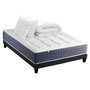 Voir la diapositive 1 : IDLITERIE Ensemble Matelas Ressort 7 zones + Mémoire de forme + Sommier KING STYLE + couette + oreillers - Fabriqué en France