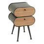 Voir la diapositive 1 : Paris Prix Table de Chevet 2 Tiroirs  Courchevel  61cm Noir