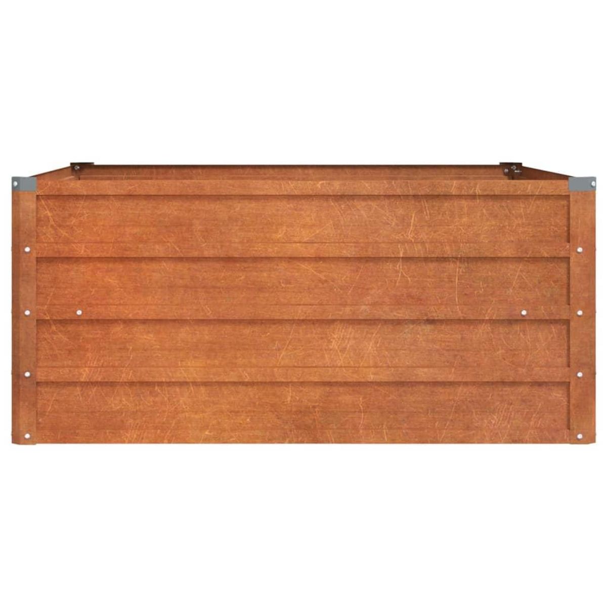 VIDAXL Lit sureleve de jardin rouille 100x100x45 cm acier corten