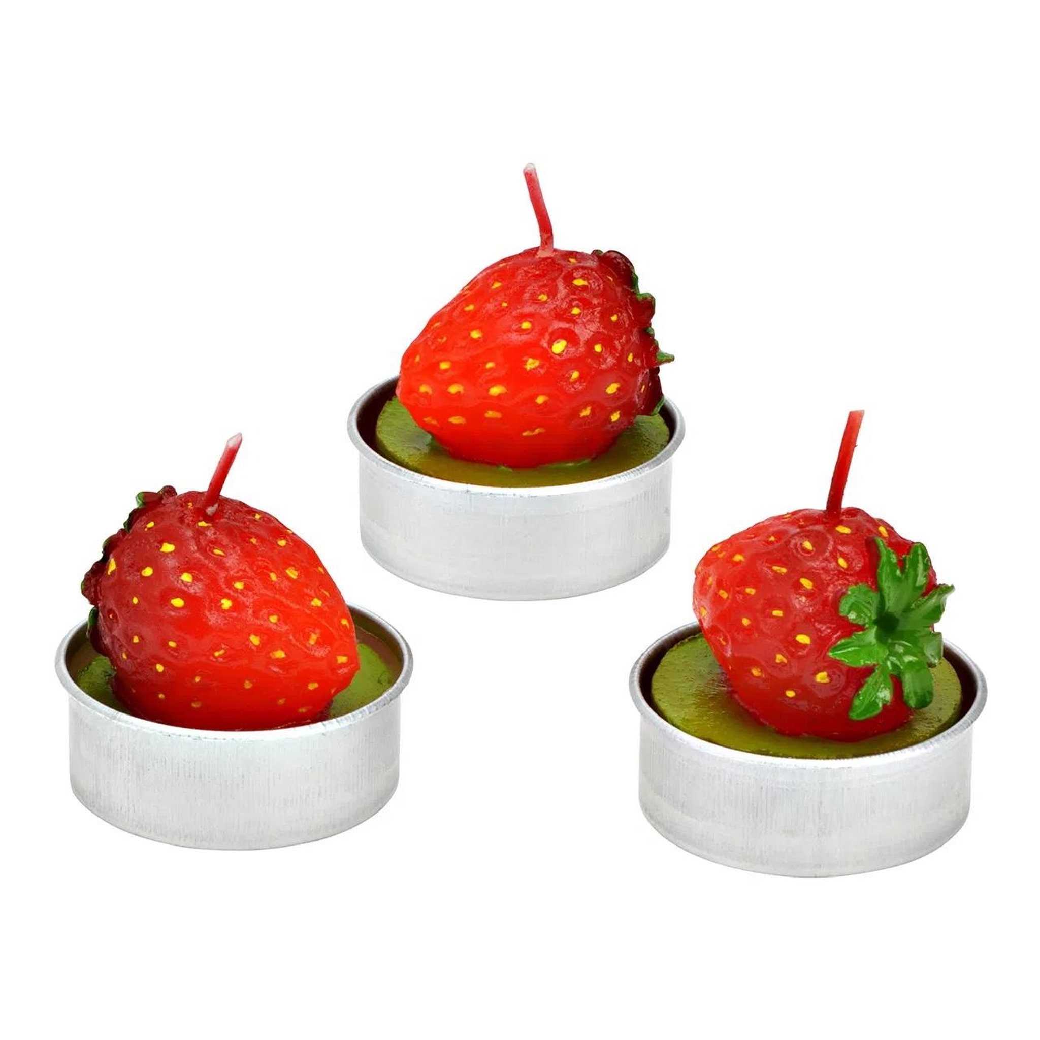 Eden Bougies chauffe-plat fraise en cire set de 6