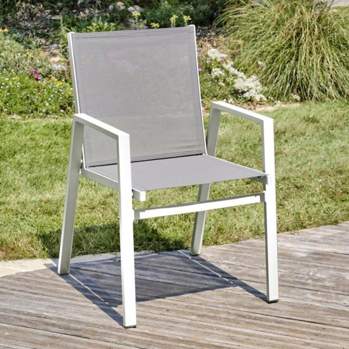 Paris Prix Ensemble Table de Jardin Extensible & 8 Fauteuils  Floride  180-240cm Blanc