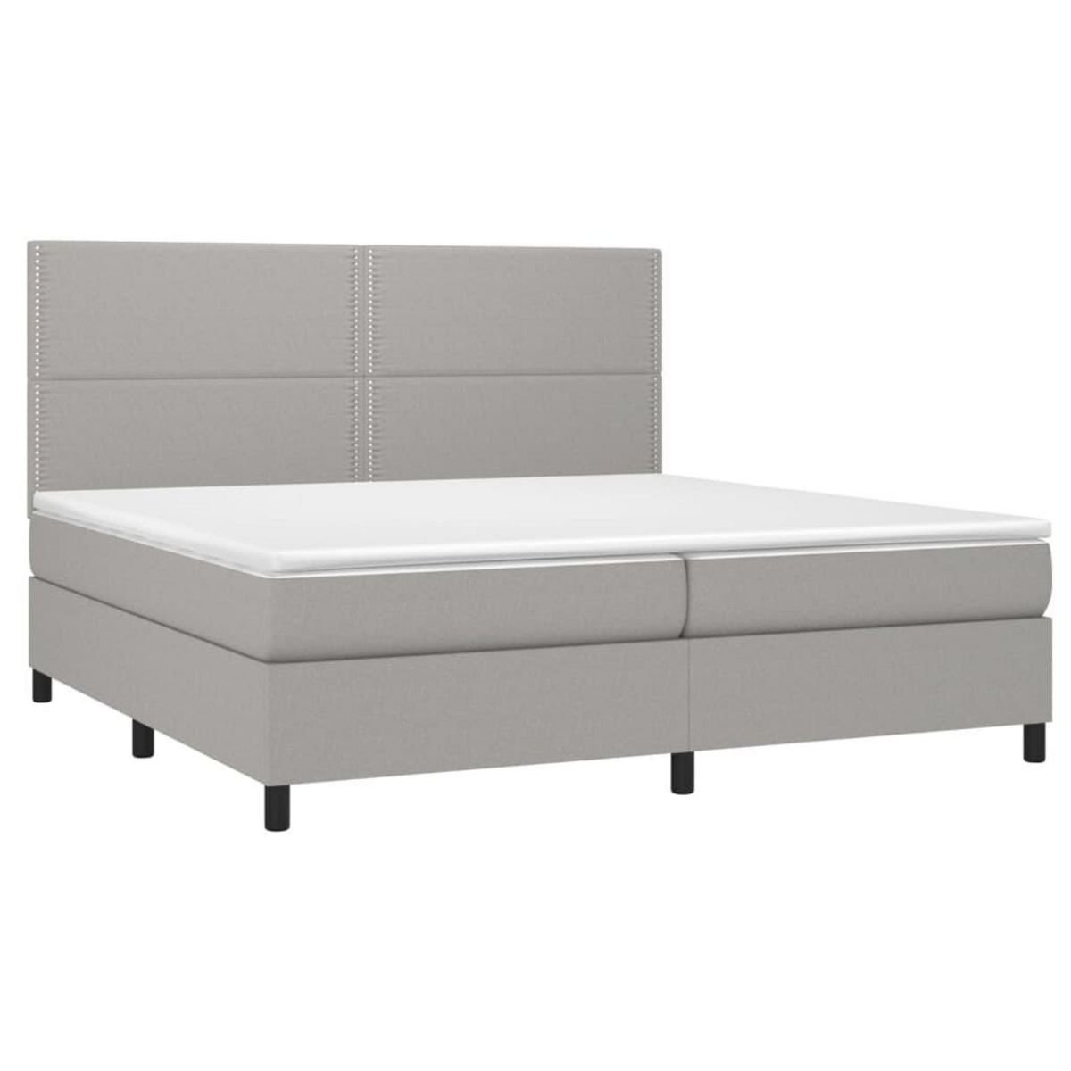 VIDAXL Sommier a lattes de lit et matelas et LED Gris clair 200x200 cm