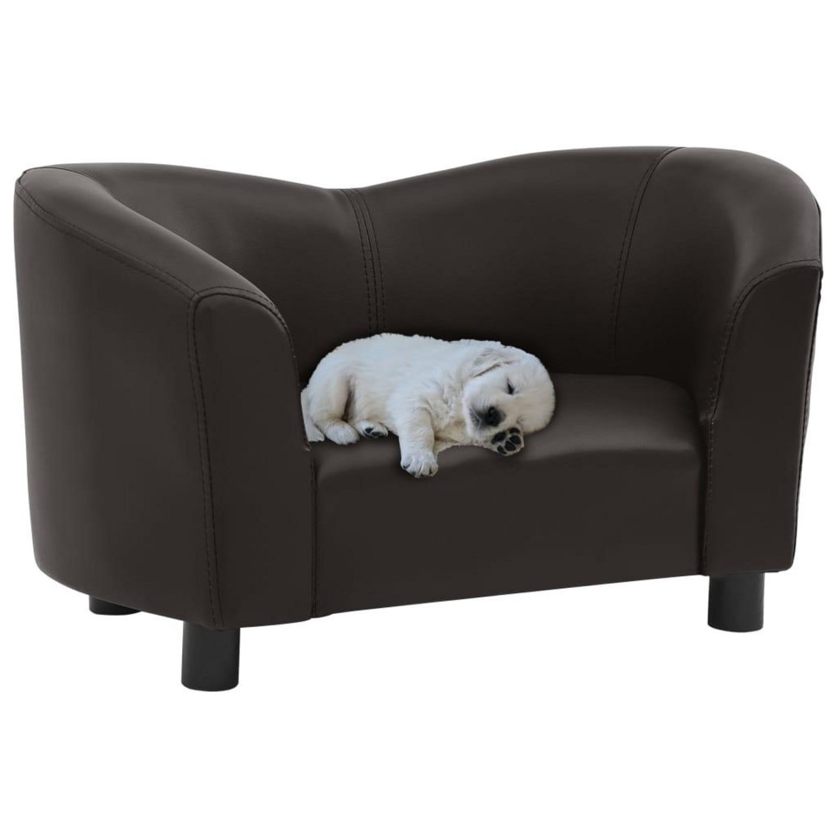 VIDAXL Canape pour chien Marron 67x41x39 cm Similicuir