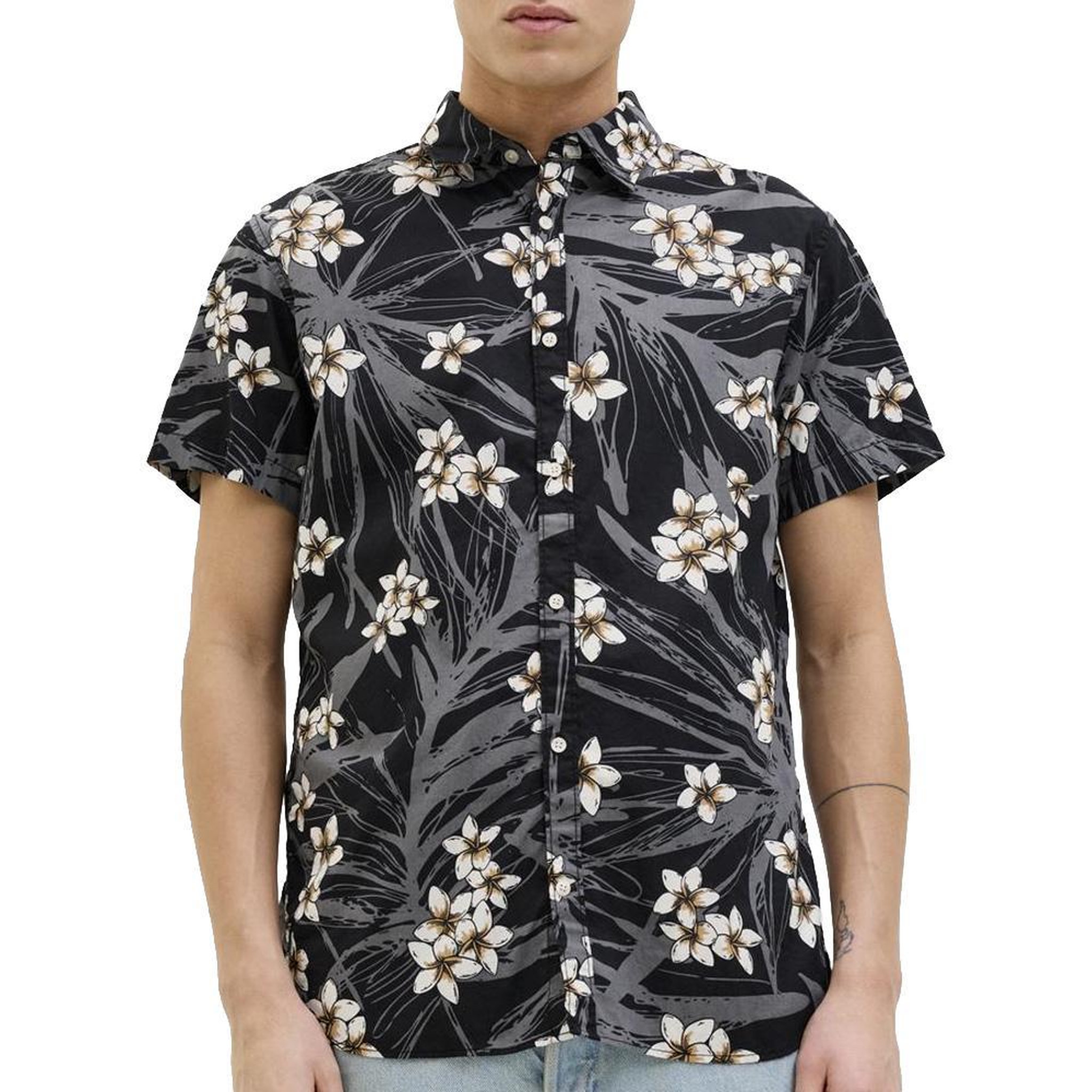 Voir la diapositive 1 : Jack & Jones Chemise Noire/Blanc/Orange Homme Jack & Jones Hawaii