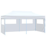 VIDAXL Tente de reception pliable avec 4 parois 3x6 m Acier Blanc
