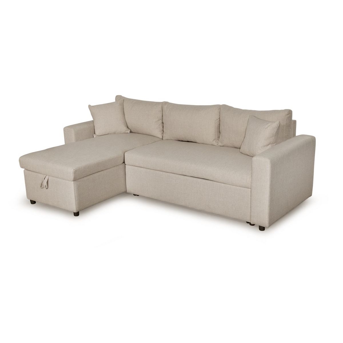 Canapé d'angle réversible convertible avec coffre en tissu ou velours GERALDINE 