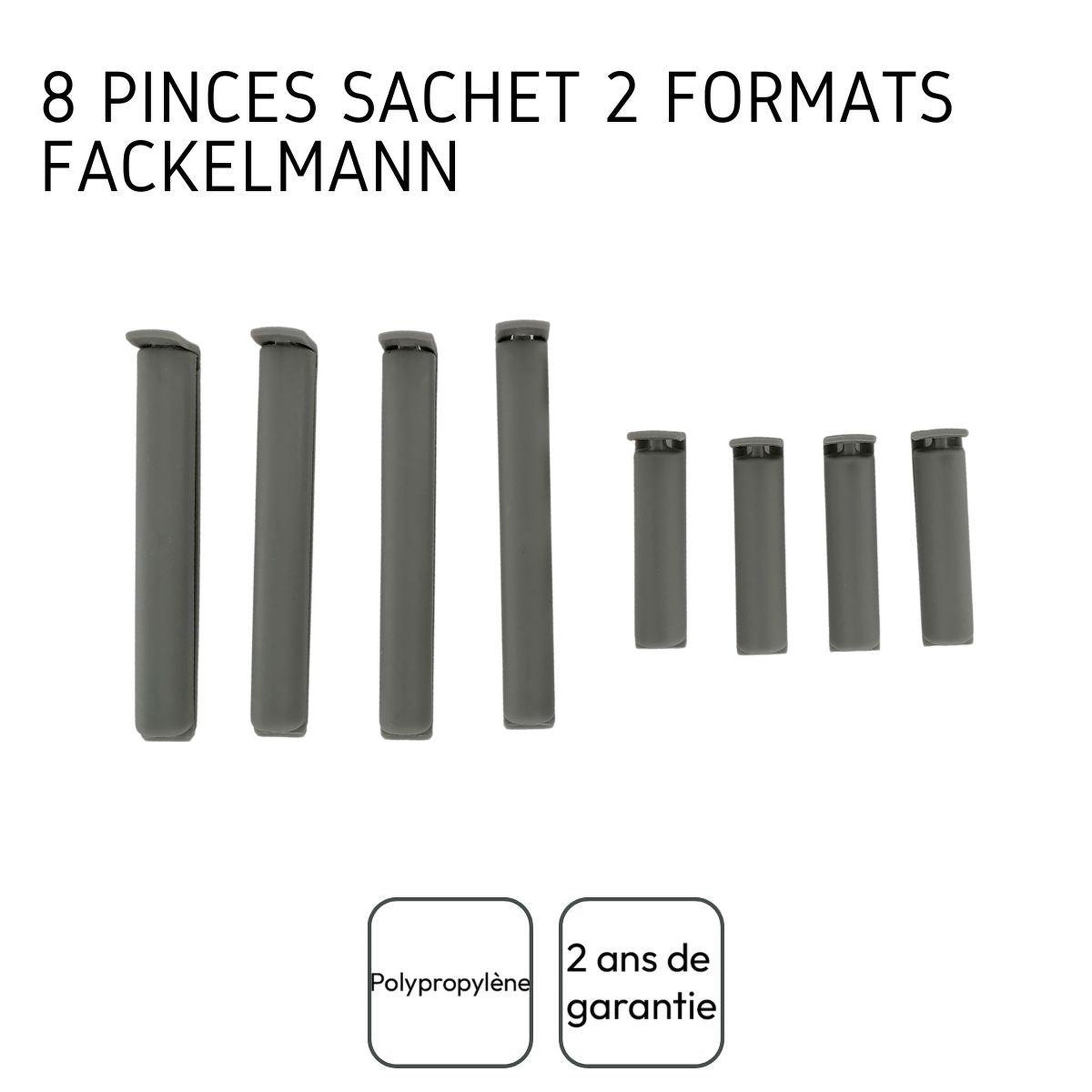 Voir la diapositive 4 : Fackelmann Lot de 8 clips fermeture de sachet fackelmann tecno