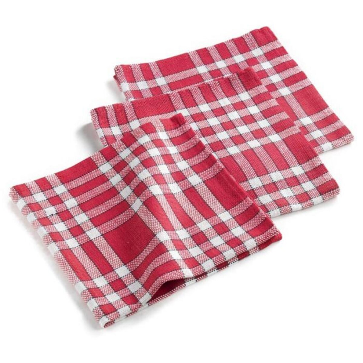 Paris Prix Lot de 3 Serviettes de Table  Traditio  45x45cm Rouge