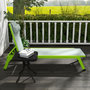 Voir la diapositive 4 : OUTSUNNY Bain de soleil transat inclinable 5 positions - tétière, 2 roulettes - alu. textilène vert
