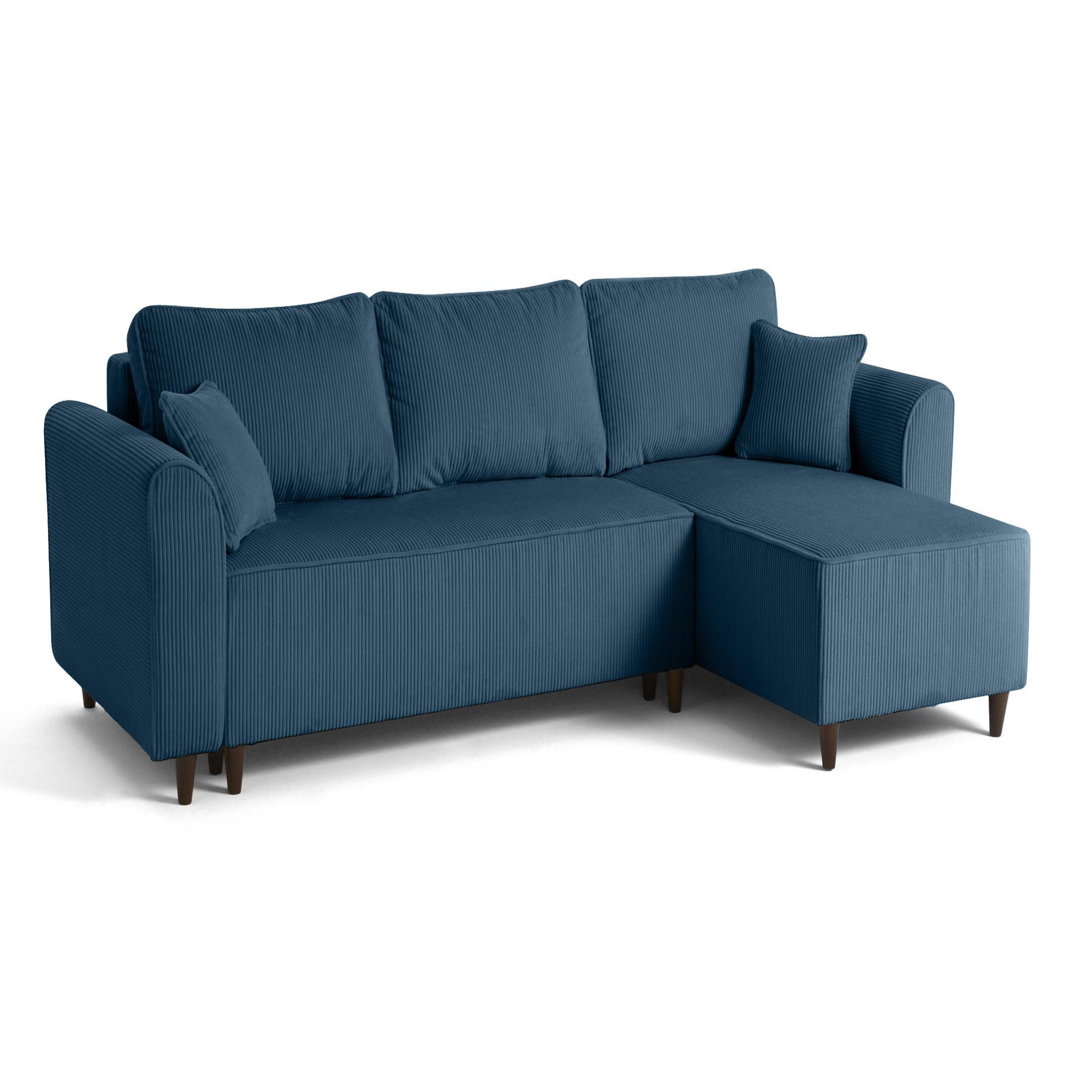 Voir la diapositive 2 : BEST MOBILIER Saphir - canapé d'angle réversible 4 places - convertible avec coffre - en velours côtelé