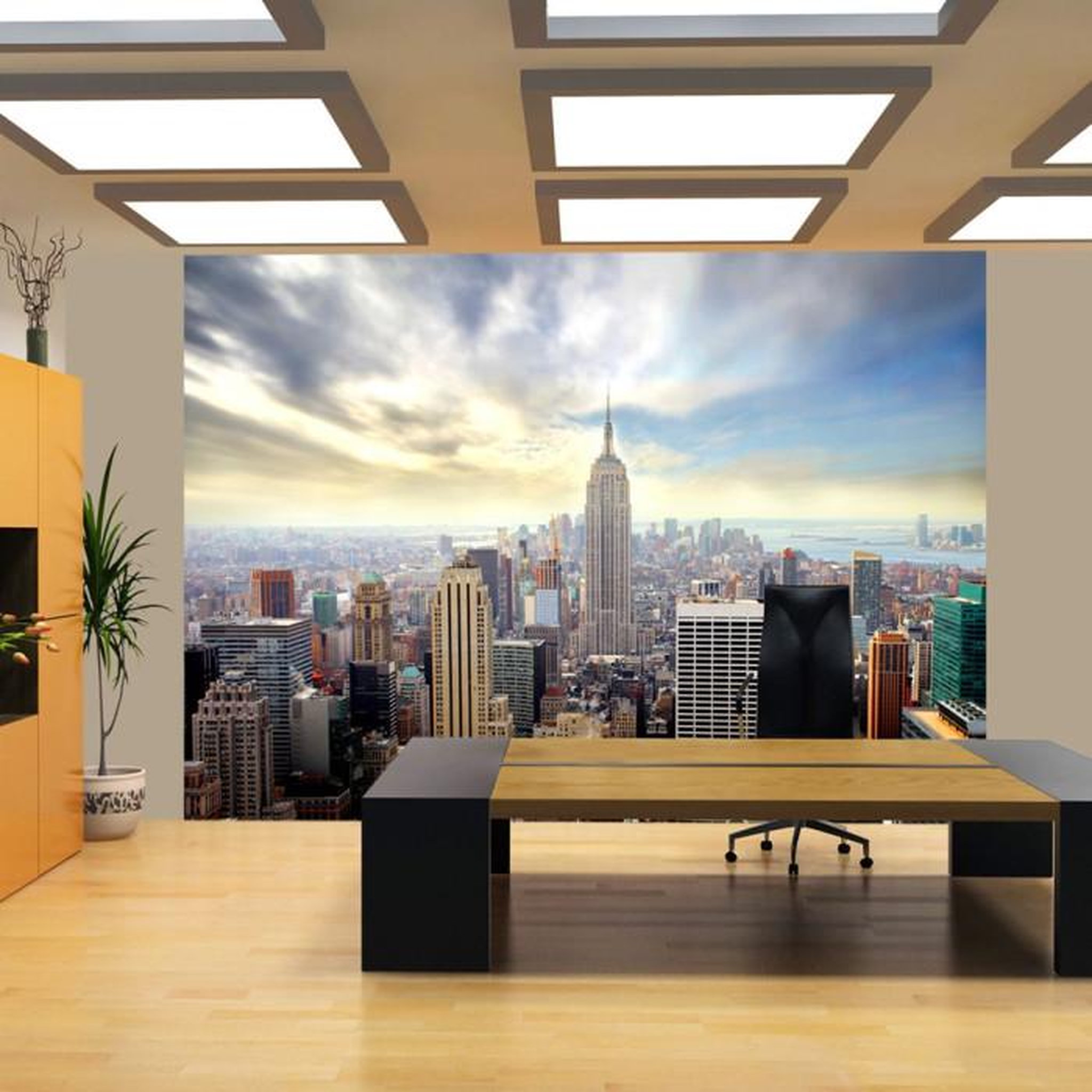 Paris Prix Papier Peint  View on Empire State Building NYC. Coloris disponibles : Multicolore