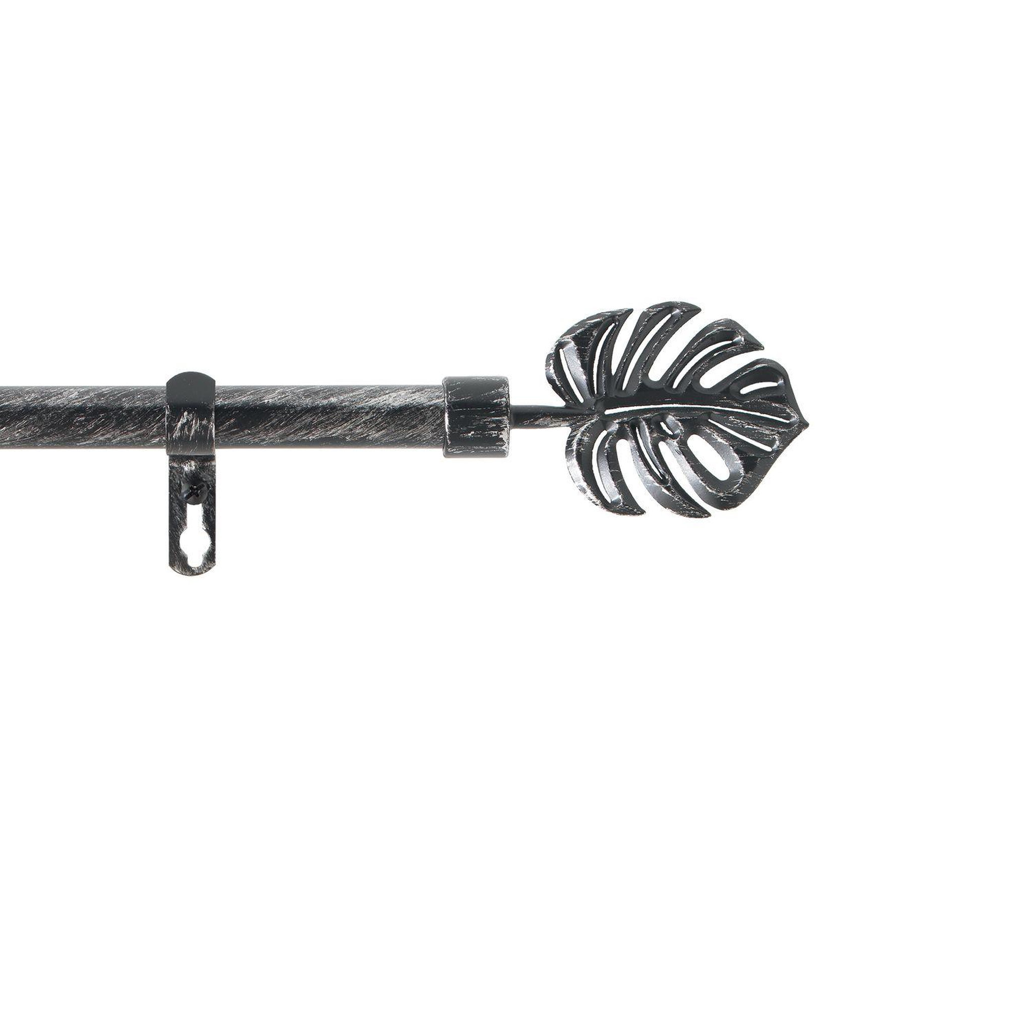 Douceur d'Intérieur Kit de tringle à rideaux extensible feuille - l210 /l380 cm - patine noir