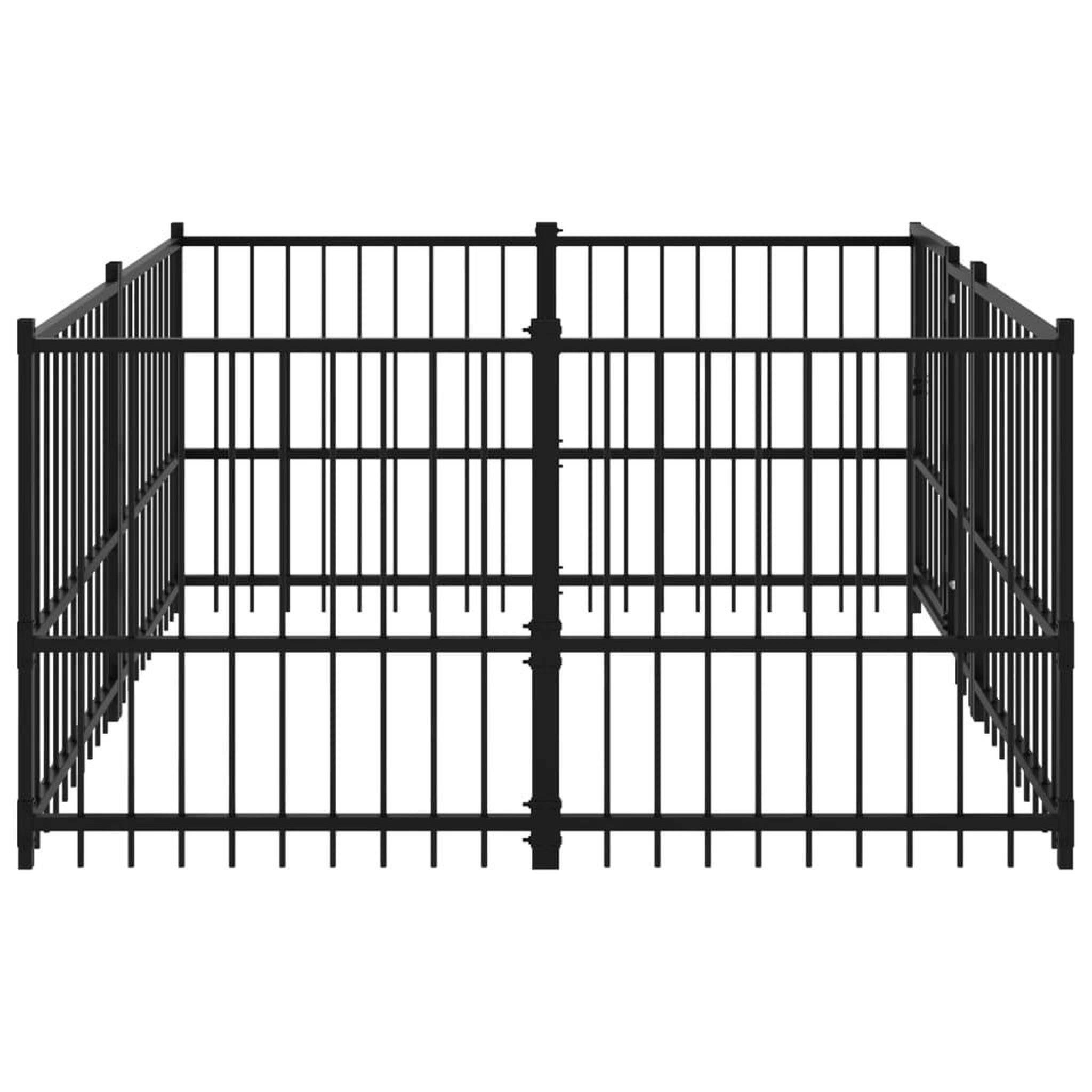 Voir la diapositive 4 : VIDAXL Chenil d'exterieur pour chiens Acier 3,75 m^2
