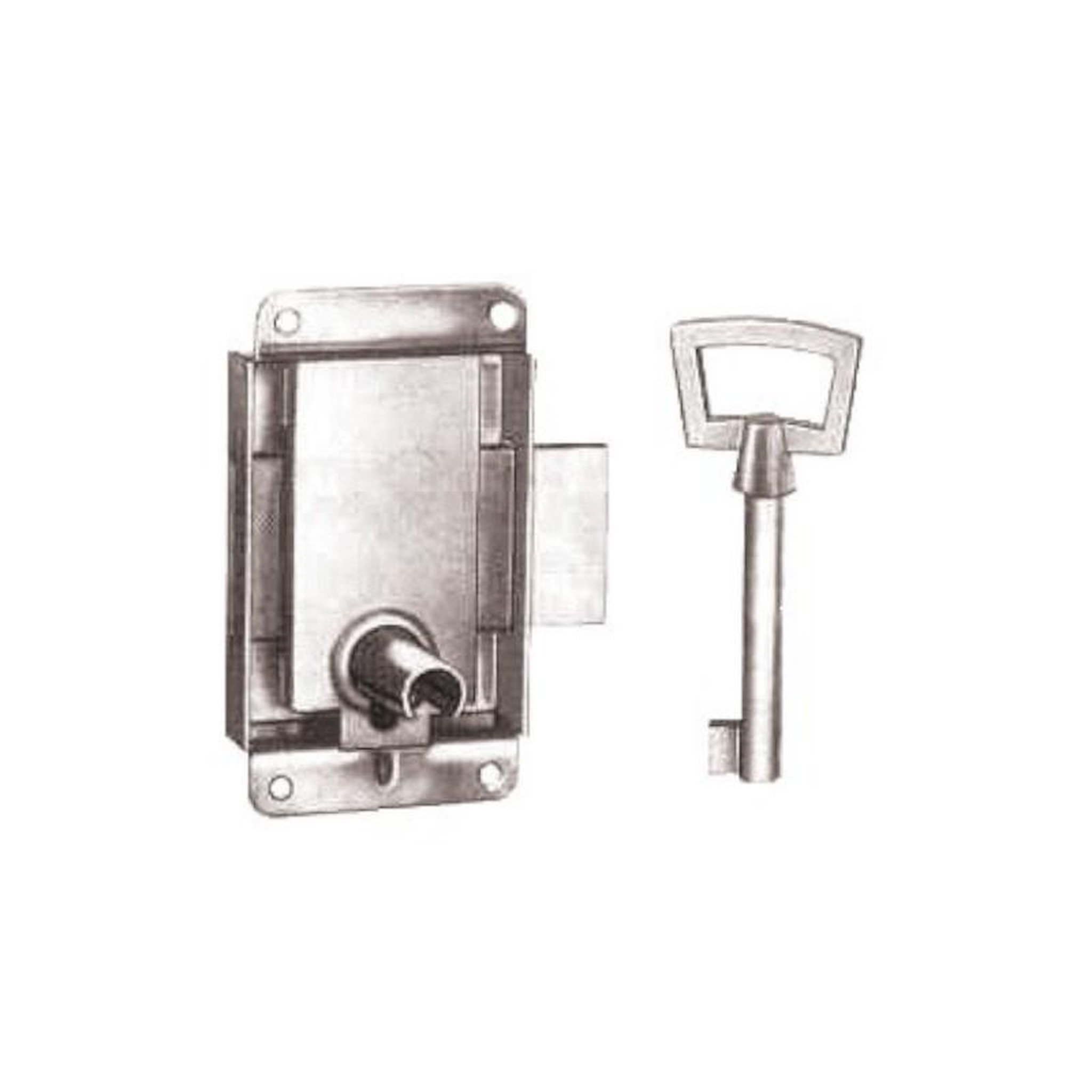 VACHETTE Serrure vitrines à pattes largeur 40mm zingué VACHETTE 11221000