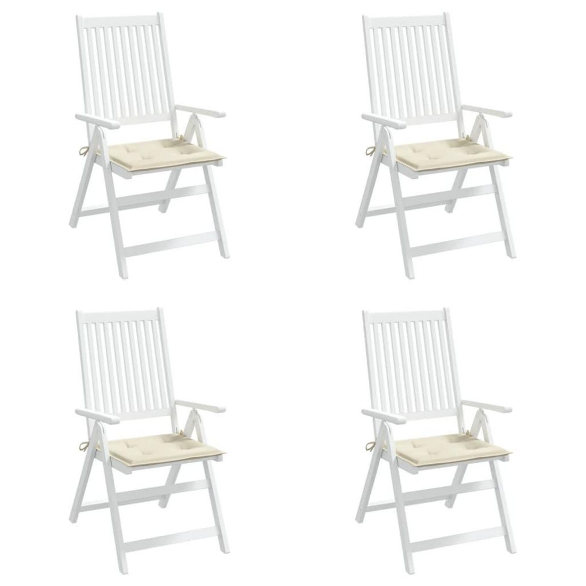 VIDAXL Coussins de chaise jardin lot de 4 creme 50x50x3cm tissu oxford