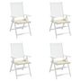 Voir la diapositive 4 : VIDAXL Coussins de chaise jardin lot de 4 creme 50x50x3cm tissu oxford