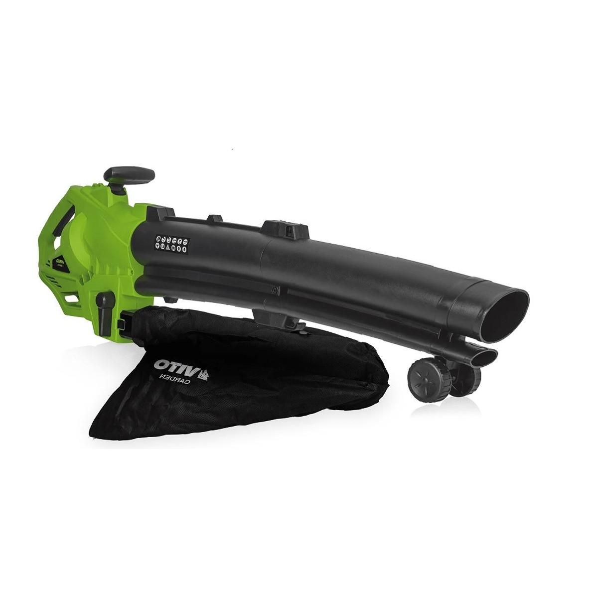 VITO Garden Aspirateur et Souffleur de feuilles 3000W Sac 35L Roulettes et Bandoulière VITO