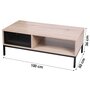 DIVERS Table basse design industriel Soho - L. 100 x H. 36 cm - Noir