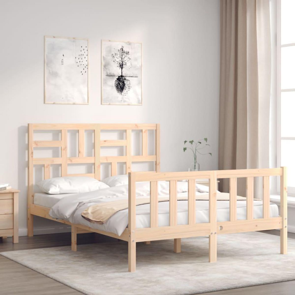 VIDAXL Cadre de lit sans matelas 140x200 cm bois massif de pin