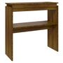 Voir la diapositive 2 : VIDAXL Table console Chêne marron 80x30x80 cm Bois d ingénierie