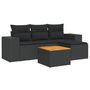 Voir la diapositive 2 : VIDAXL Salon de jardin 5 pcs avec coussins noir resine tressee