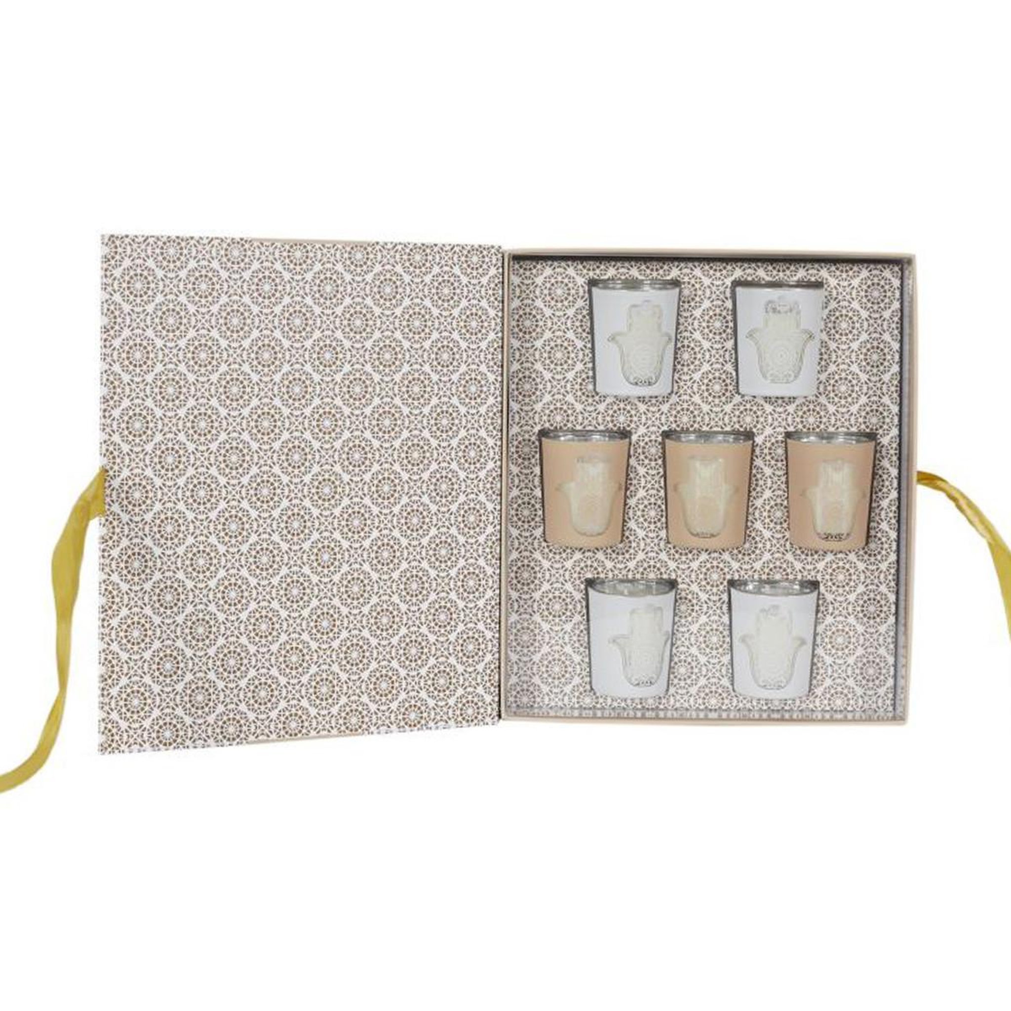 The Home Deco Factory Coffret 7 bougies parfumées  fatma  6cm blanc