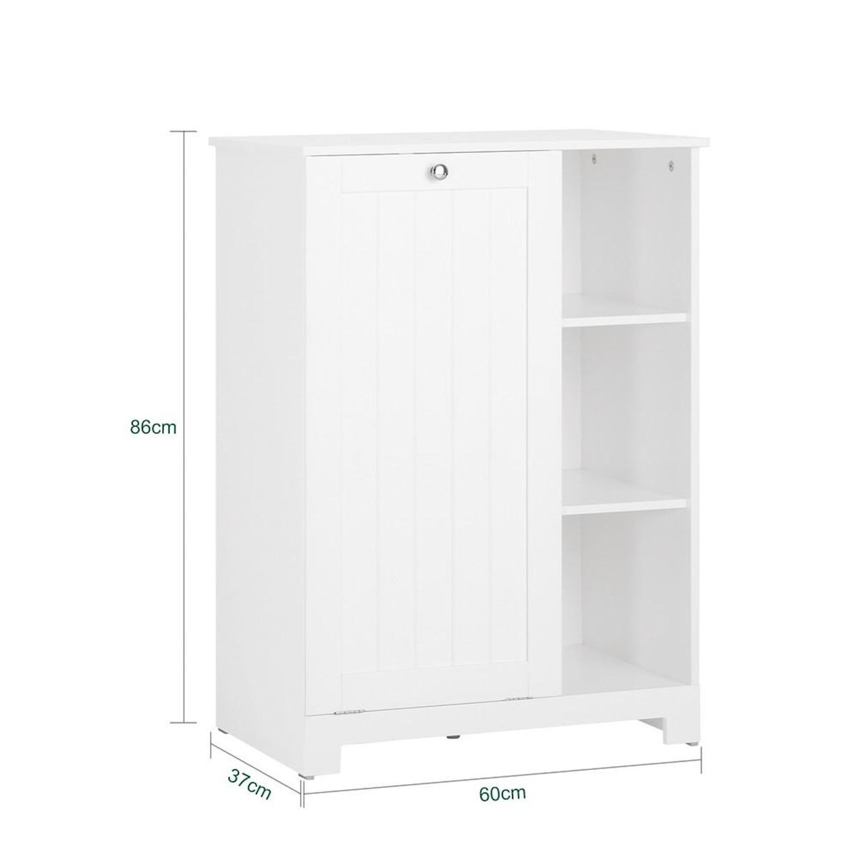SOBUY SoBuy - Colonne De Salle De Bain à une porte - Blanc - 60x37x86cm - Nordique - BZR105-W
